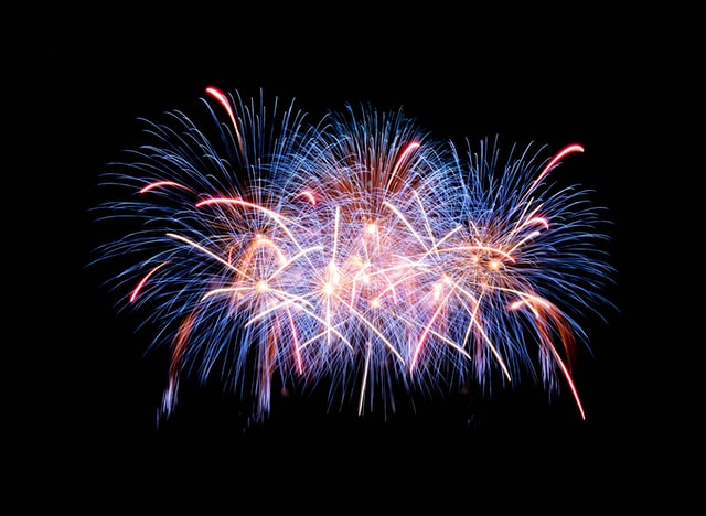 colorful fireworks against a night sky.